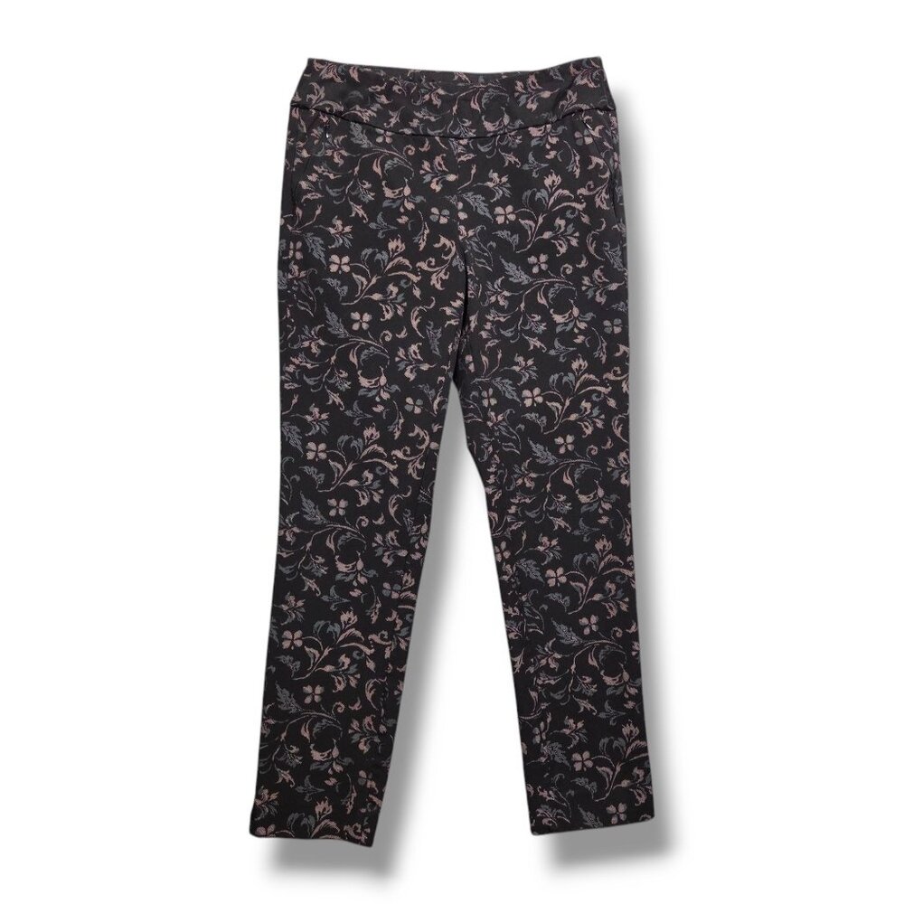 Soft Surroundings Superla Ankle Pants Pants Womens Small Floral Slim Leg Notch H